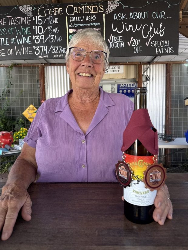 Sue Robinson, Ramona Valley Vineyard Associationpresident, who co-owns Correcaminos Vineyard and Winery in Ramona with her husband, Doug Robinson. (Regina Elling)