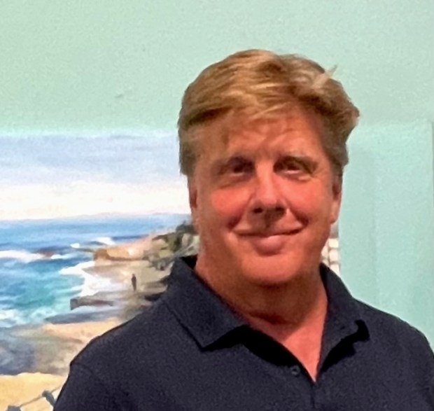 Artist John Notham at the San Diego County Fair last year. (Courtesy John Notham)