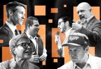 Clockwise from top left: Matt Mahan, Steve Hilton, Scott Wiener, Spencer Pratt, Karen Bass and Zach Sokoloff