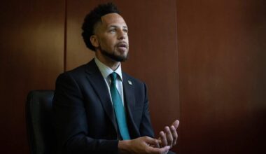 What did performance review of Sac State President Luke Wood find?