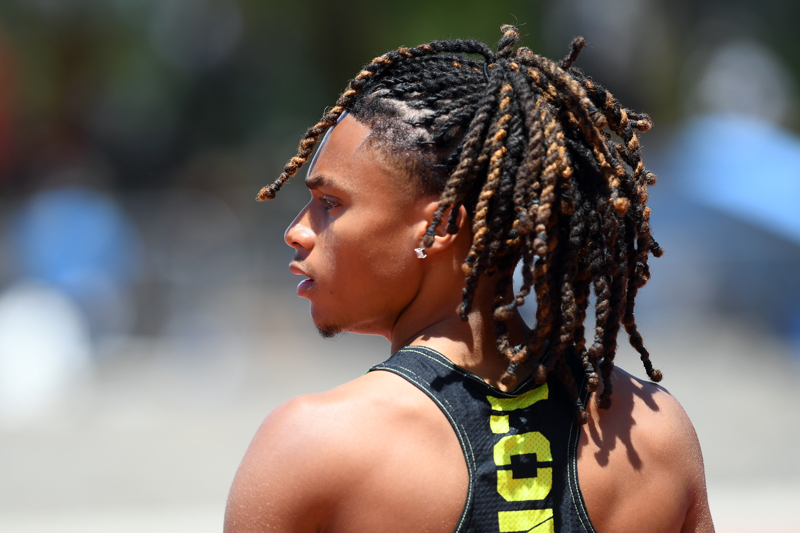 Long Beach Polyâs Lynnox Newton prepares for the Division 1...