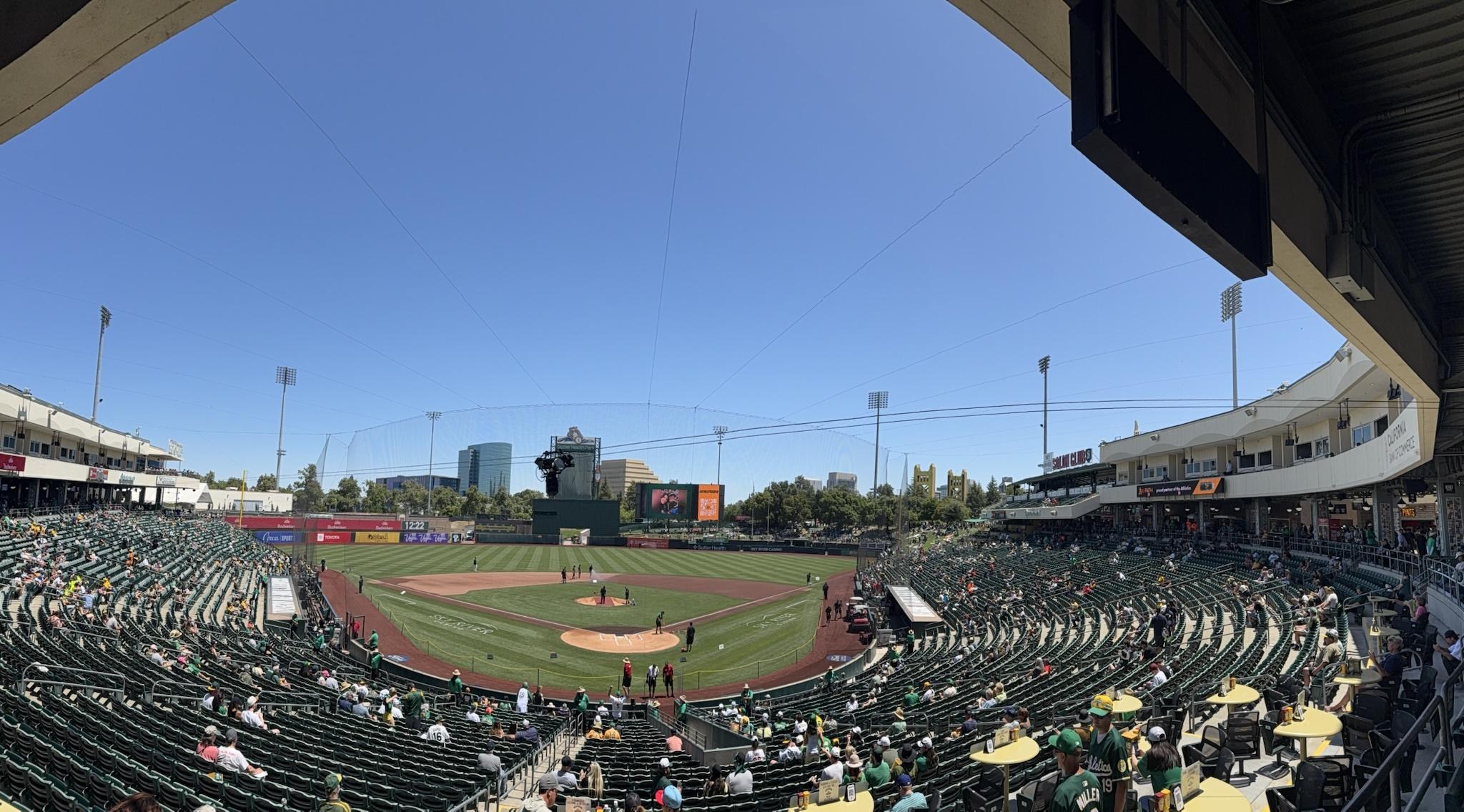 Lack of shade at Sutter Health Park for day games