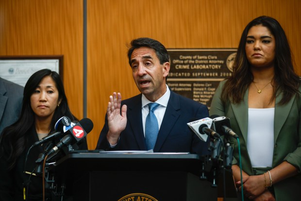 District Attorney Jeff Rosen speaks during a press conference after the sentencing of Shannon O'Connor at the Santa Clara County Crime Laboratory in San Jose, Calif., on Thursday, May 28, 2026. (Shae Hammond/Bay Area News Group)
