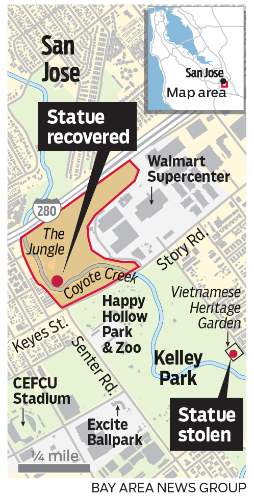 Map of where statue was stolen