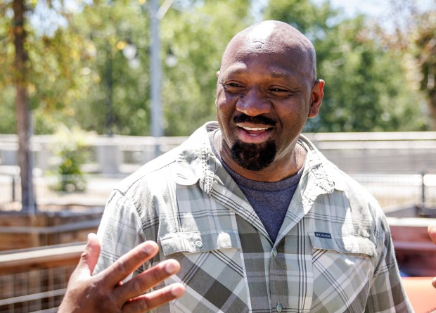 Kevin Johnson, who took Oliver on weekly adventures during his stay at a San Jose animal shelter in 2025, talks during an interview Monday, June 1, 2026, in San Jose, Calif. (Dai Sugano/Bay Area News Group)
