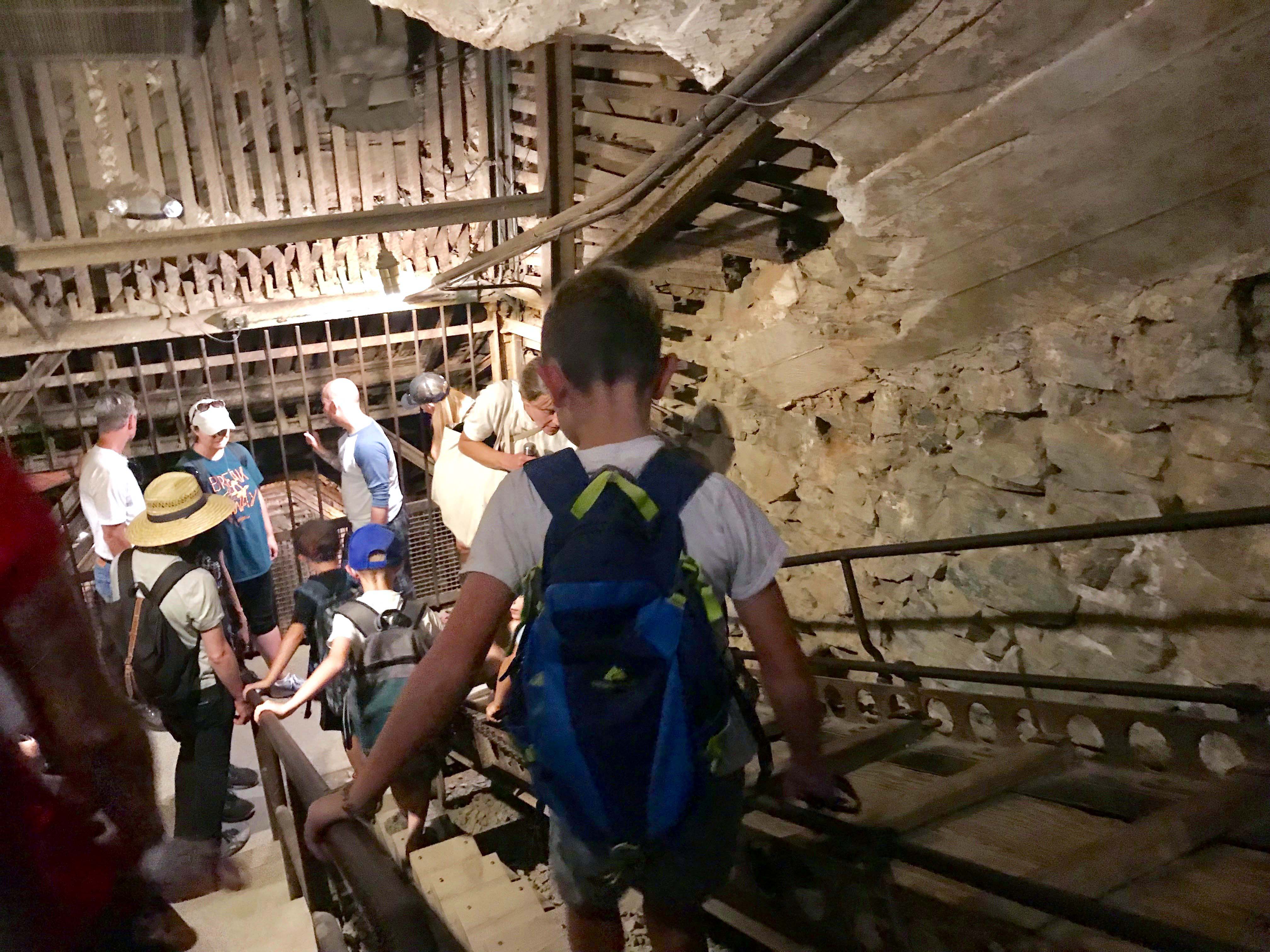 Visitors taking tour at the Empire Mine State Historic Park...