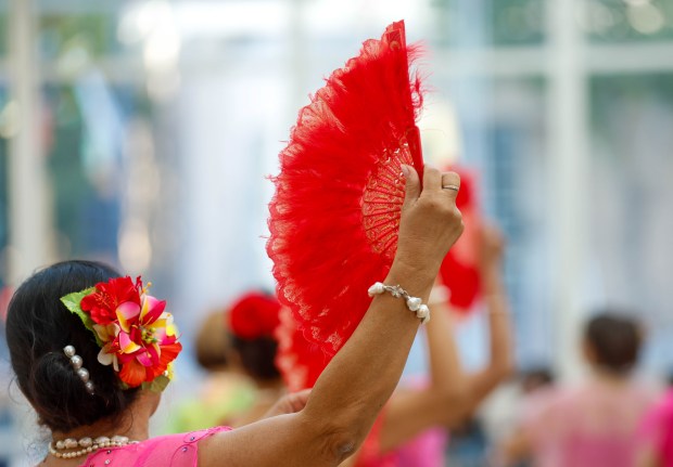 FilCal Heritage Dancers perform during a celebration of Philippine Independence Day at City Hall in downtown San Jose, Calif., on Friday, June 12, 2026. (Shae Hammond/Bay Area News Group)