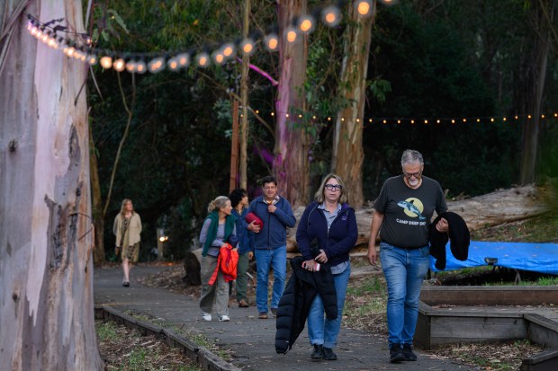 Audience members walk up a hill to the Siesta Valley Bowl in Orinda, Calif., on Friday, June 5, 2026. (Jose Carlos Fajardo/Bay Area News Group)
