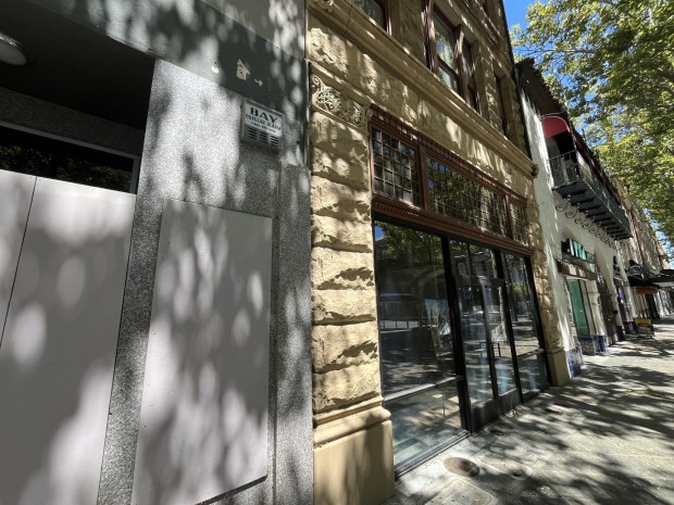 Commercial buildings in downtown San Jose, including the Knox-Goodrich building at 26 through 36 South First Street in downtown San Jose, seen on June 11, 2026.(George Avalos/Bay Area News Group)
