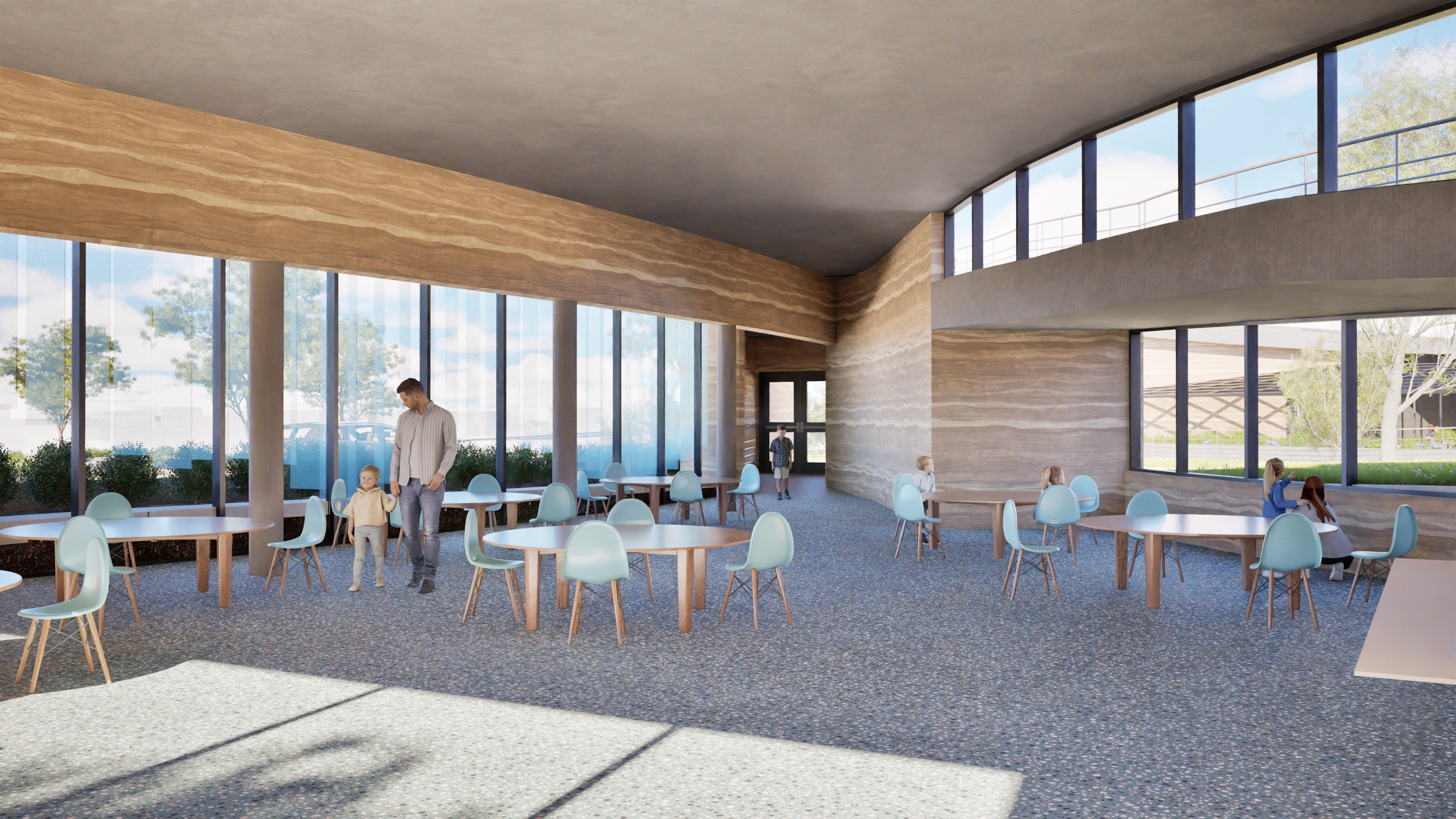A rendering of a proposed cafeteria in the Paul Ecke...