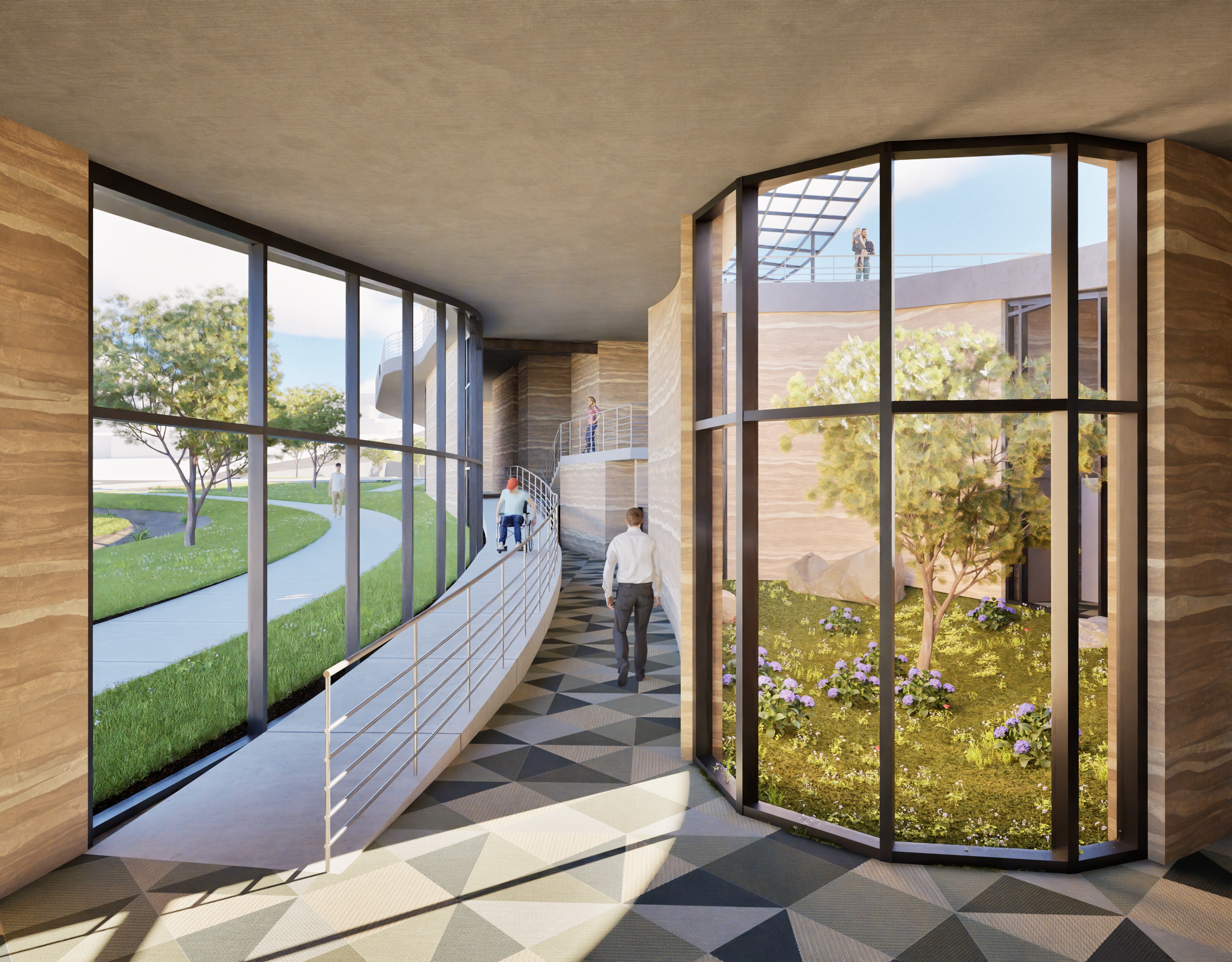 A rendering of a hallway in the reimagining of the...