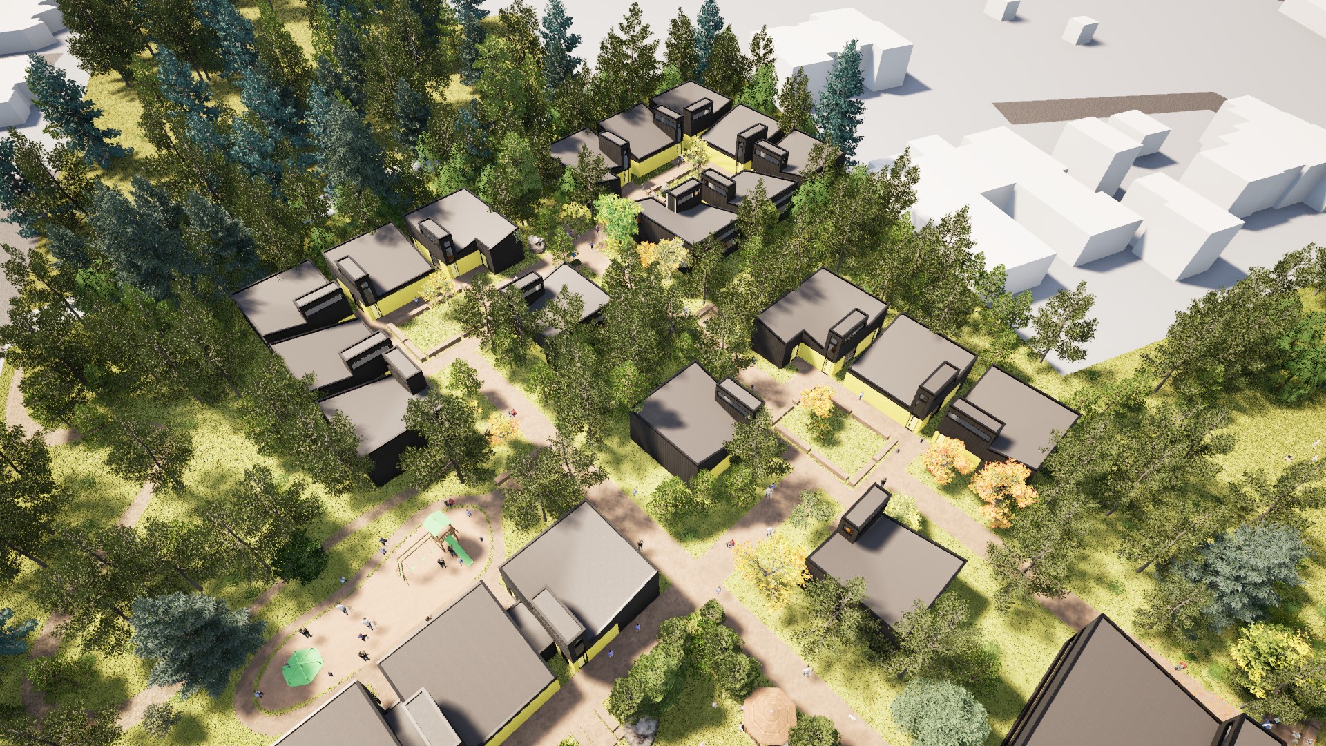 An aerial view of a redesigned Paul Ecke Central Elementary...