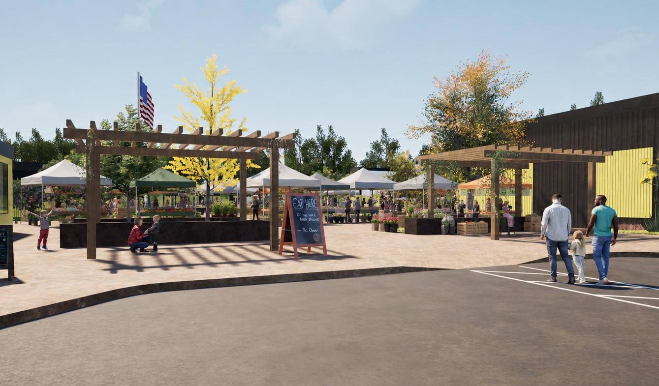 A rendering of the Leucadia Farmers Market in the reimagining...