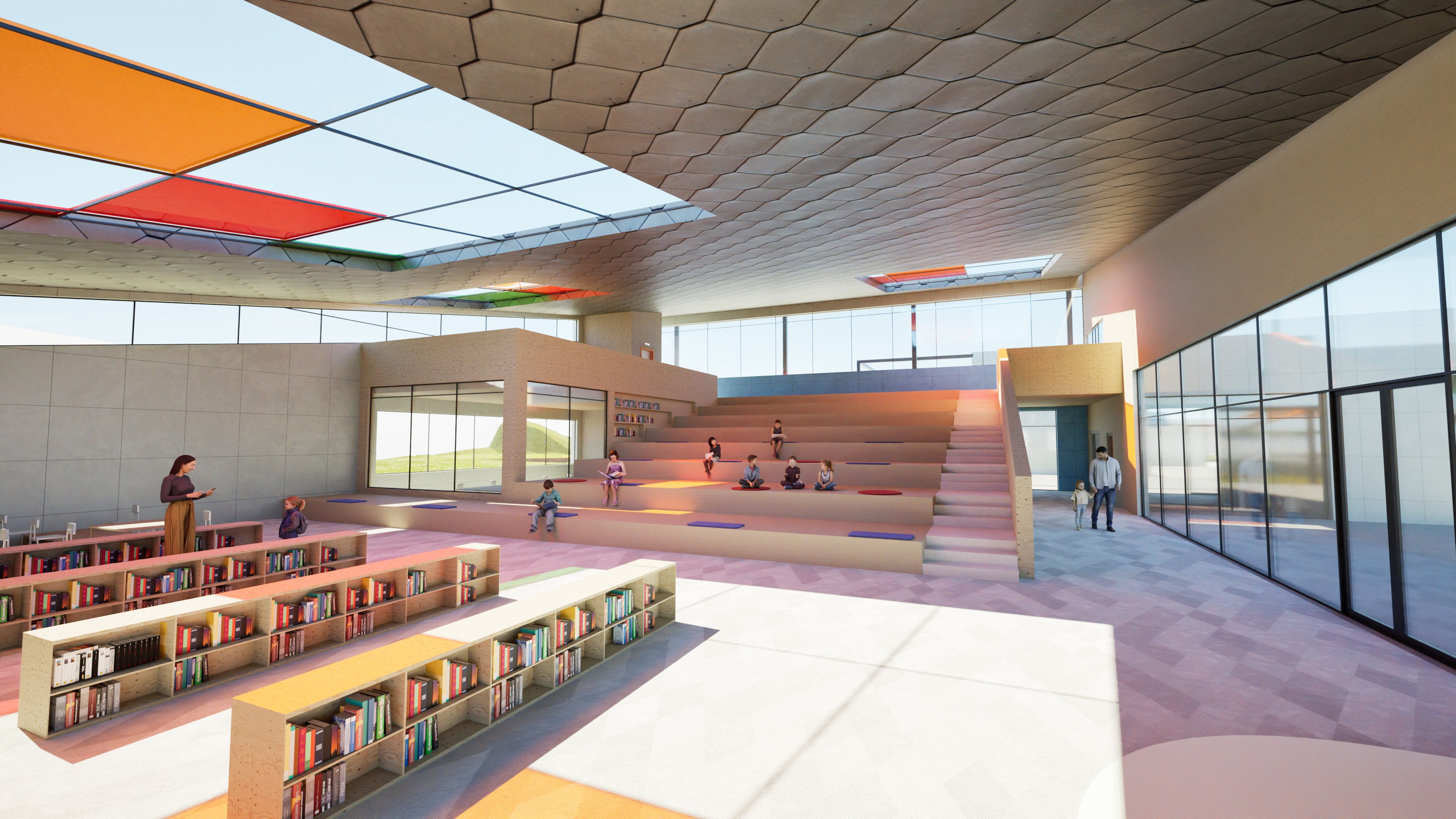 Architecture student Don Le’s proposed library, with stained glass on...