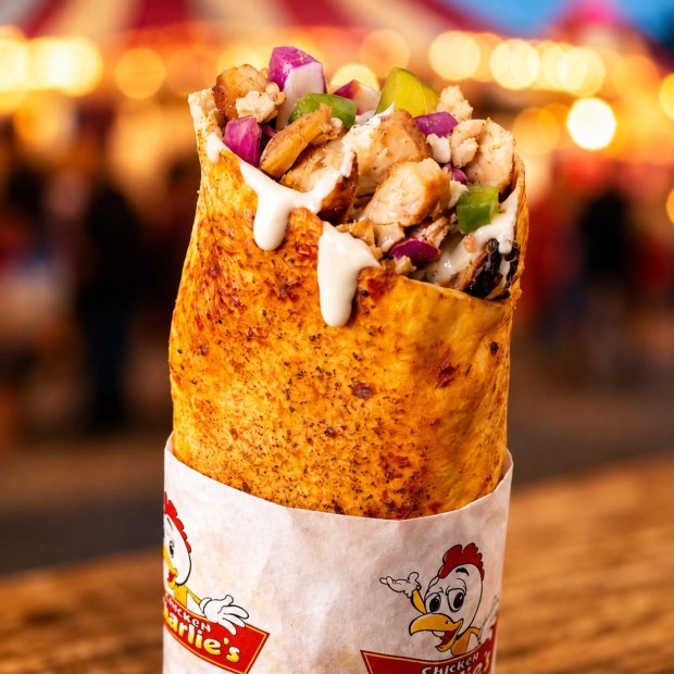 Crispy Chicken Shawarma Wrap Chicken Charlie's (San Diego County Fair)
