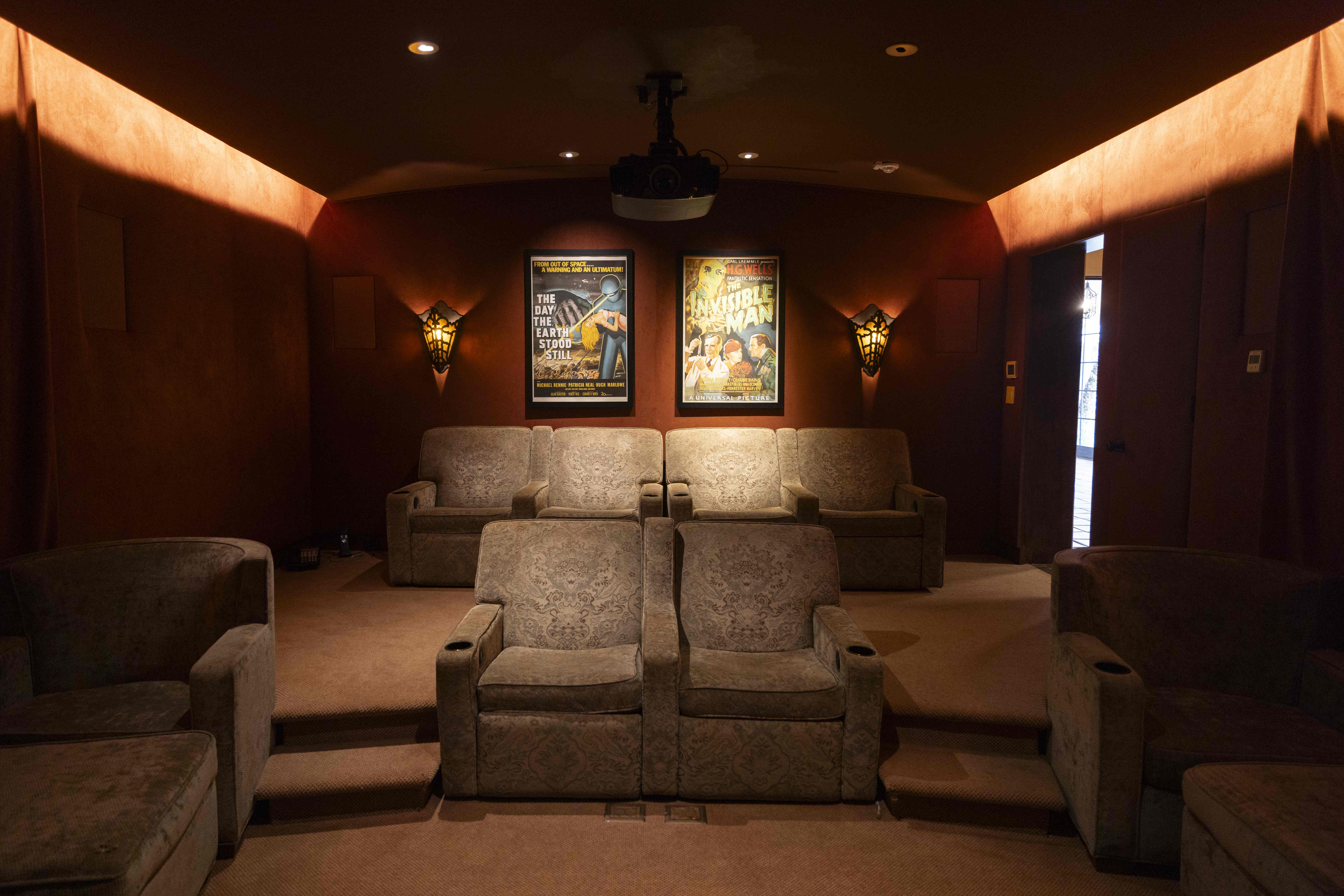 A movie theater inside 1205 Muirlands Dr. (Meg McLaughlin /...