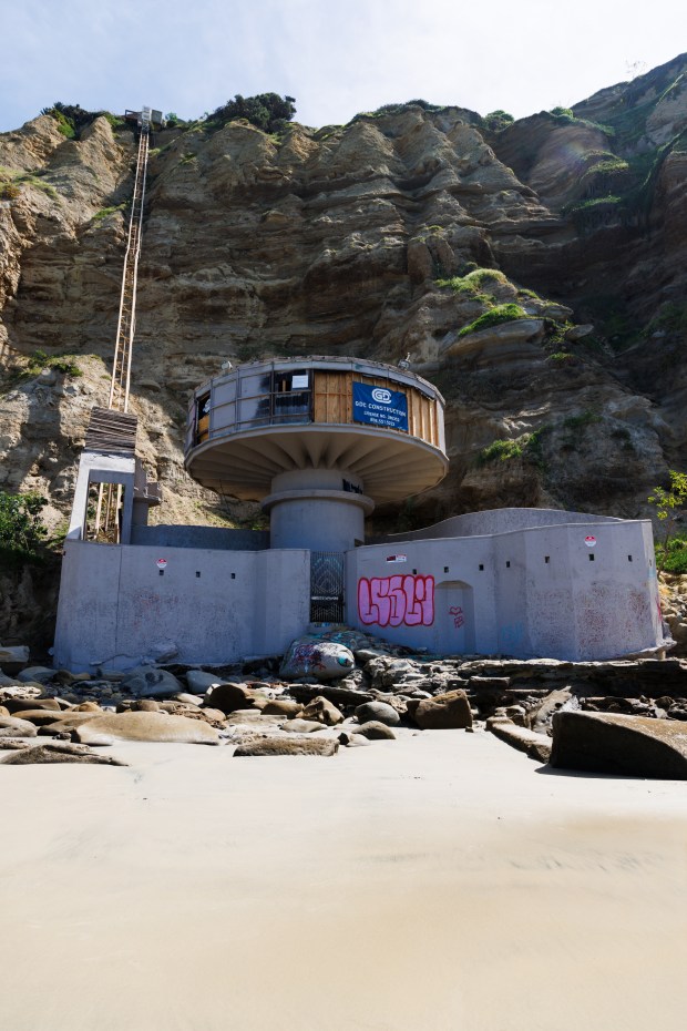 The Mushroom House, is pictured at Black's Beach in La Jolla on Tuesday, March 17, 2026. (Kristian Carreon / The San Diego Union-Tribune)