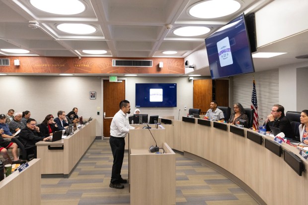 National City, CA - George Ching lodges public comment during a city council meeting at National City City Hall on Tuesday, June 16, 2026, in National City, CA. (Luke Johnson / The San Diego Union-Tribune)
