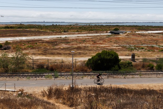 A portion of the Chula Vista Bayfront's Otay District, as seen on Thursday, June 18, 2026. The Pangaea development team has said it will remake the watershed that bisects the site into a water area that people can use.(Kristian Carreon / The San Diego Union-Tribune)