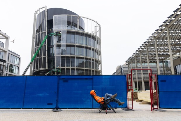 La Jolla, CA - Construction on the new University of California San Diego Triton Center continues on Thursday, June 4, 2026, in La Jolla, CA. The Triton Center is a $453 million four-building village that will become the gateway of the university. (Luke Johnson / The San Diego Union-Tribune)