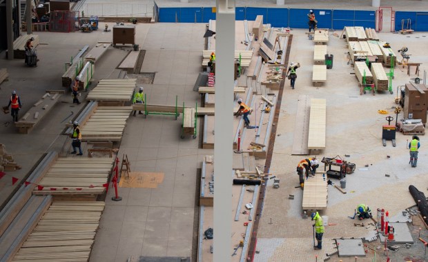 La Jolla, CA - Construction on the new University of California San Diego Triton Center continues on Thursday, June 4, 2026, in La Jolla, CA. The Triton Center is a $453 million four-building village that will become the gateway of the university. (Luke Johnson / The San Diego Union-Tribune)