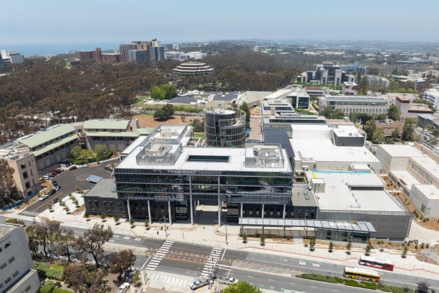 La Jolla, CA - Construction on the new University of California San Diego Triton Center continues on Thursday, June 4, 2026, in La Jolla, CA. The Triton Center is a $453 million four-building village that will become the gateway of the university. (Luke Johnson / The San Diego Union-Tribune)