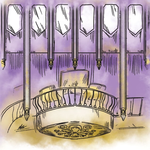 A rendering of the Celestial Room inside the San Diego California Temple. (Michelle Guerrero / The San Diego Union-Tribune)