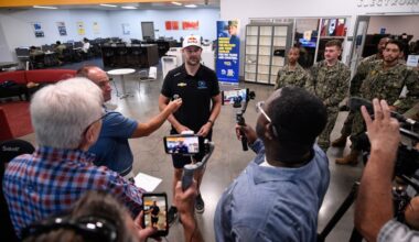 Racing star visits Coronado as NASCAR track comes together