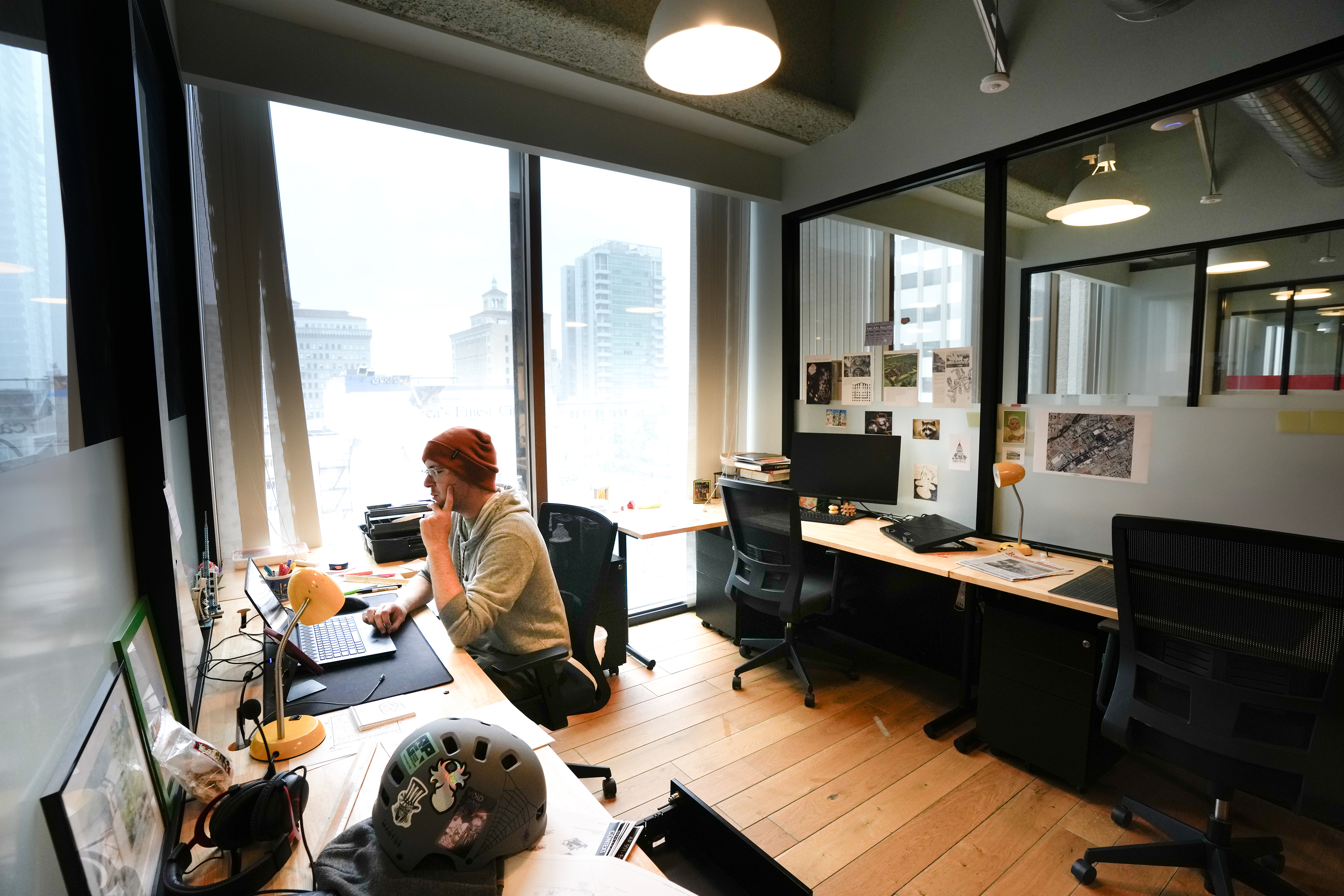 Working in his studio space in October, Paul Battier-Staeheli is...