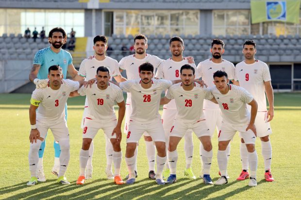 Iran's players pose for a team picture before the start of an international friendly football match between Iran and Gambia, in Antalya, southern Turkey, on May 29, 2026, as part of the team's preparation for the upcoming football World Cup. (Photo by Oner SAN / AFP via Getty Images)