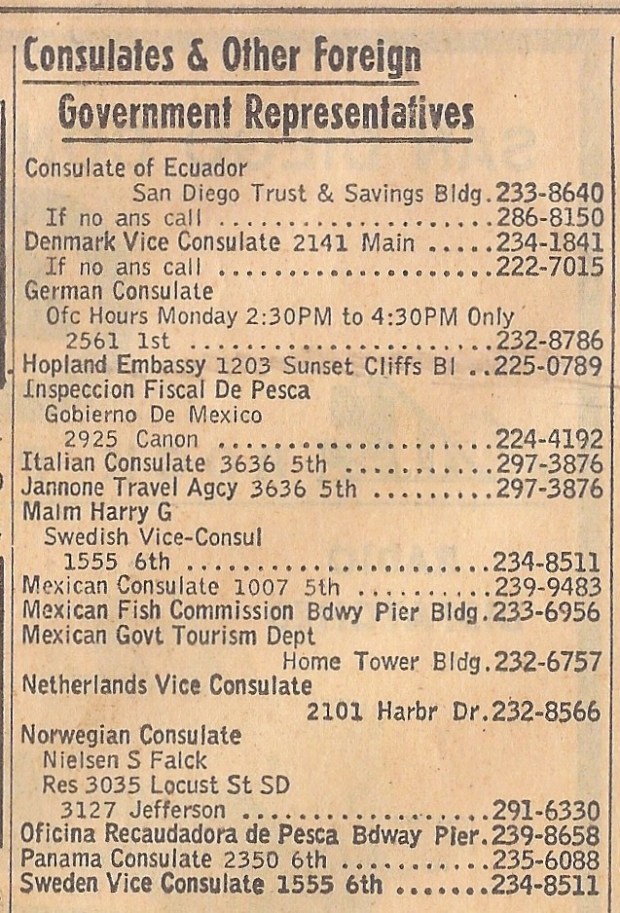 The Hopland Embassy was listed in the telephone book's Yellow Pages. (Chuck Buck collection)