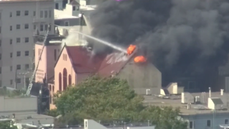 Historic San Francisco church gutted by massive three-alarm fire during renovations