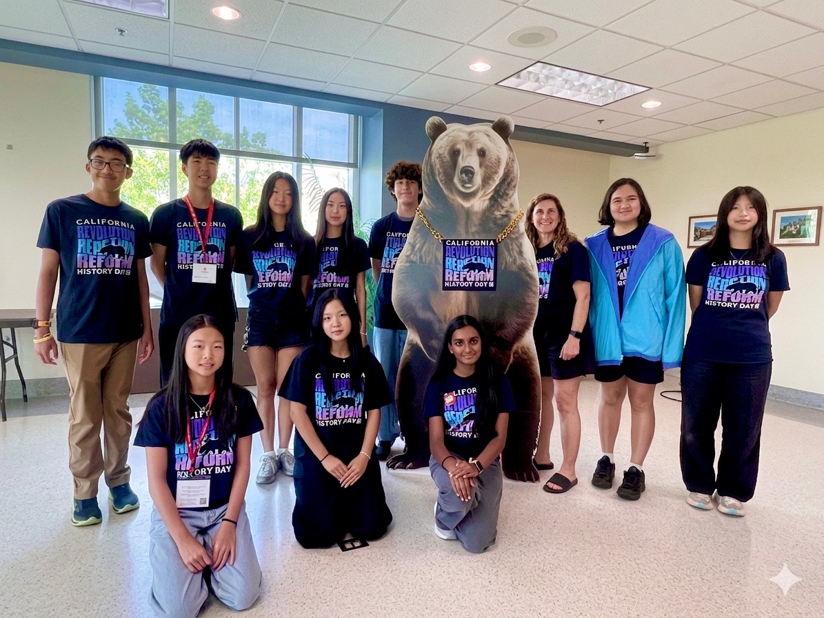 Orange County students representing California gather for a photo during the 2026 National History Day National Contest at the University of Maryland.
