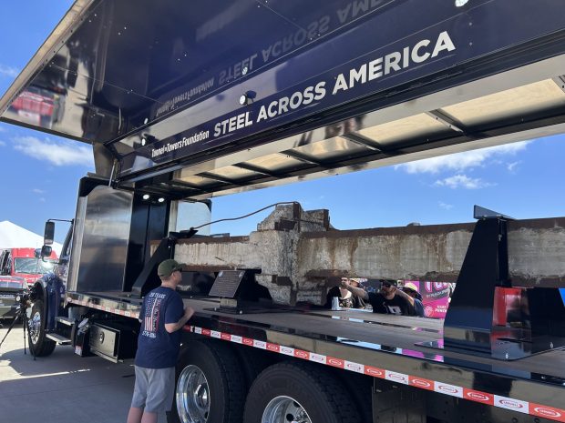 The Tunnel to Towers Foundation is touring the country with a steel beam from the South Tower at the World Trade Center. (Kirk Kenney / San Diego Union-Tribune)