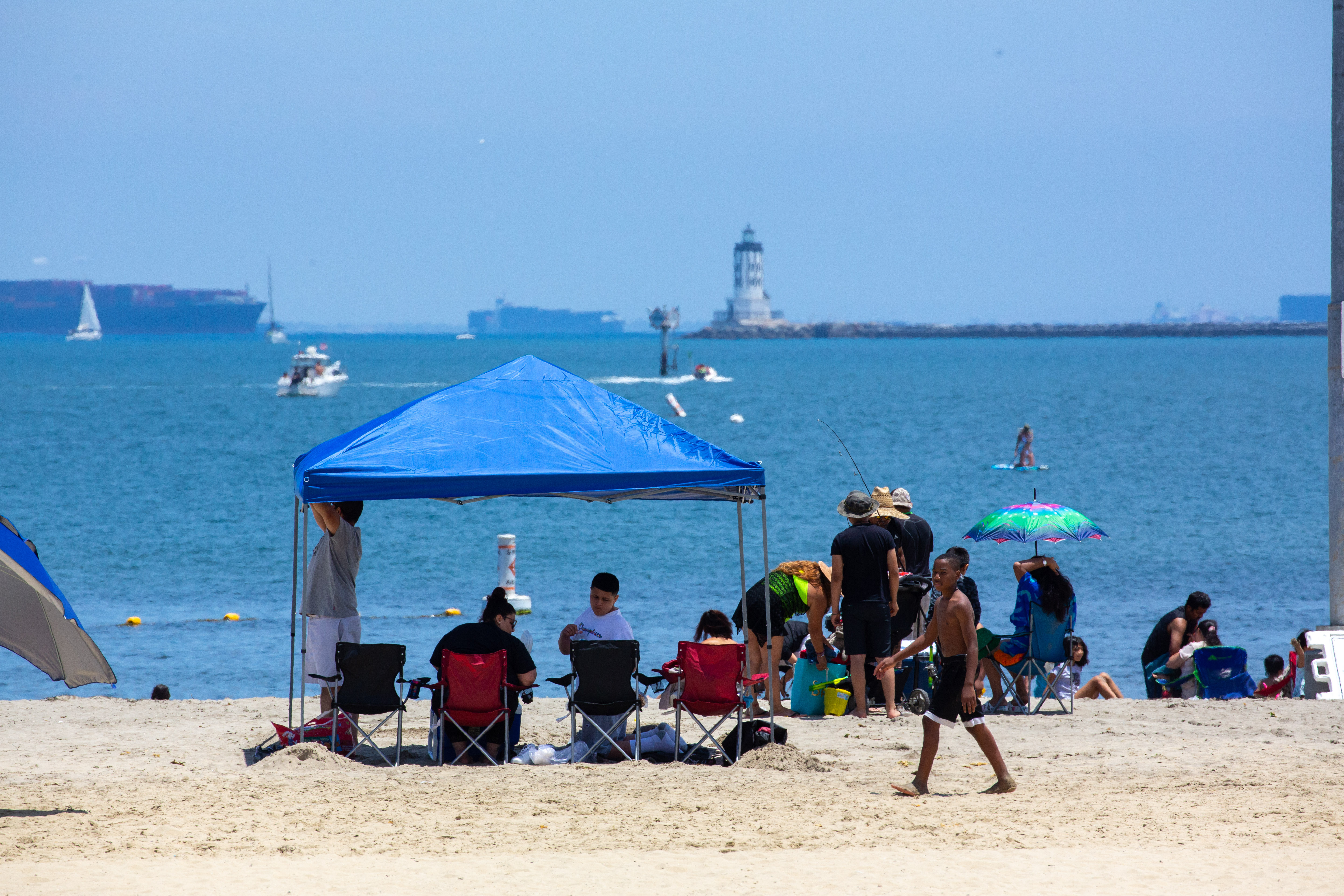 Cabrillo Beach, in San Pedro, was packed on Sunday, July...