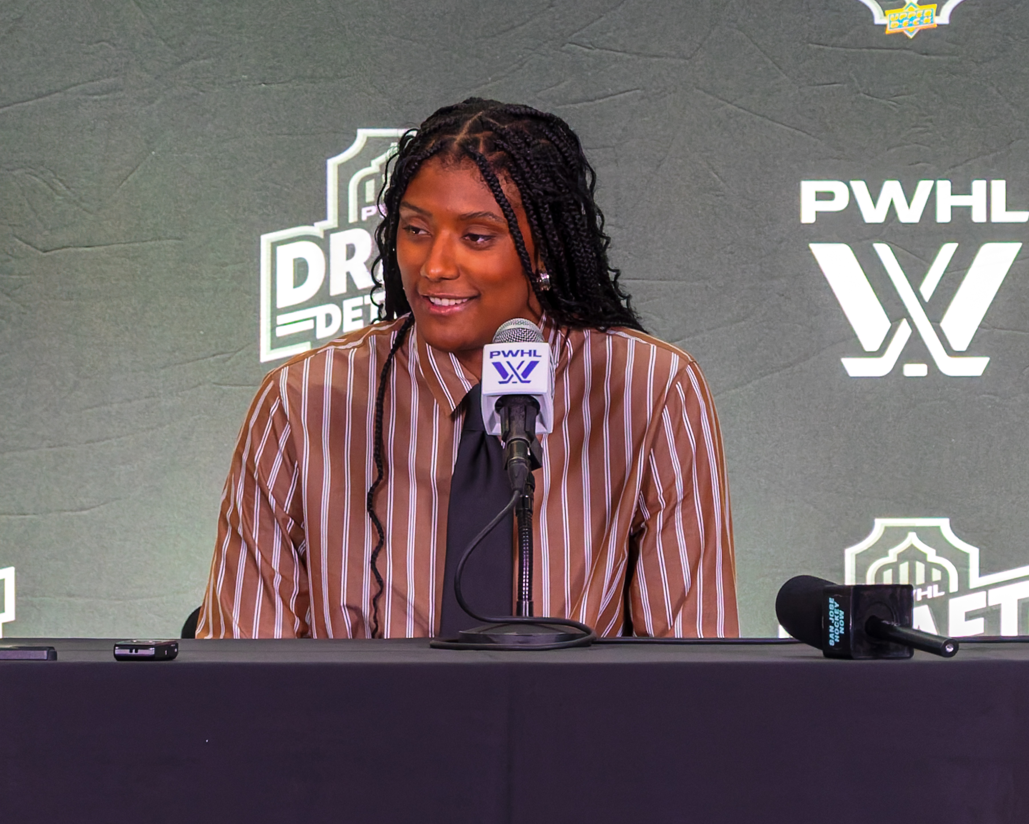 PWHL San Jose selected Laila Edwards fourth overall during the...