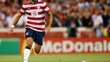 U.S. Men's National team Clint Dempsey (8) dribbles up field against Jamaica during the first half of their CONCACAF World Cup qualifying game at Crew Stadium, September 11, 2012.

Us Soccer 9 12 Kr 04