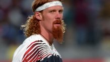 Sep 21, 1996; Columbus, OH, USA; FILE PHOTO; New England Revolution defender Alexi Lalas before the game against the Columbus Crew at Ohio Stadium. The Crew beat the Revolution 1-0. Mandatory Credit: Matthew Emmons-USA TODAY Sports