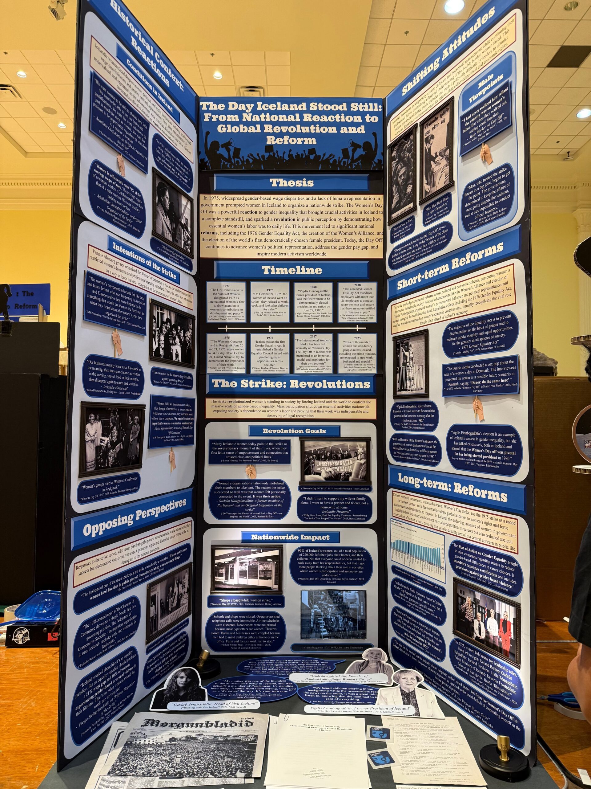 Northwood High School student Yesha Gupta’s award-winning exhibit, “The Day Iceland Stood Still: From National Reaction to Global Revolution and Reform,” earned first place in the senior individual exhibit category at the 2026 National History Day National Contest.