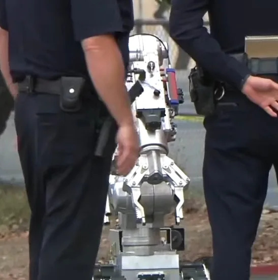 Inside the vehicle, police said they found “a Nazi flag as well as a suspicious canister.” ABC NEWS