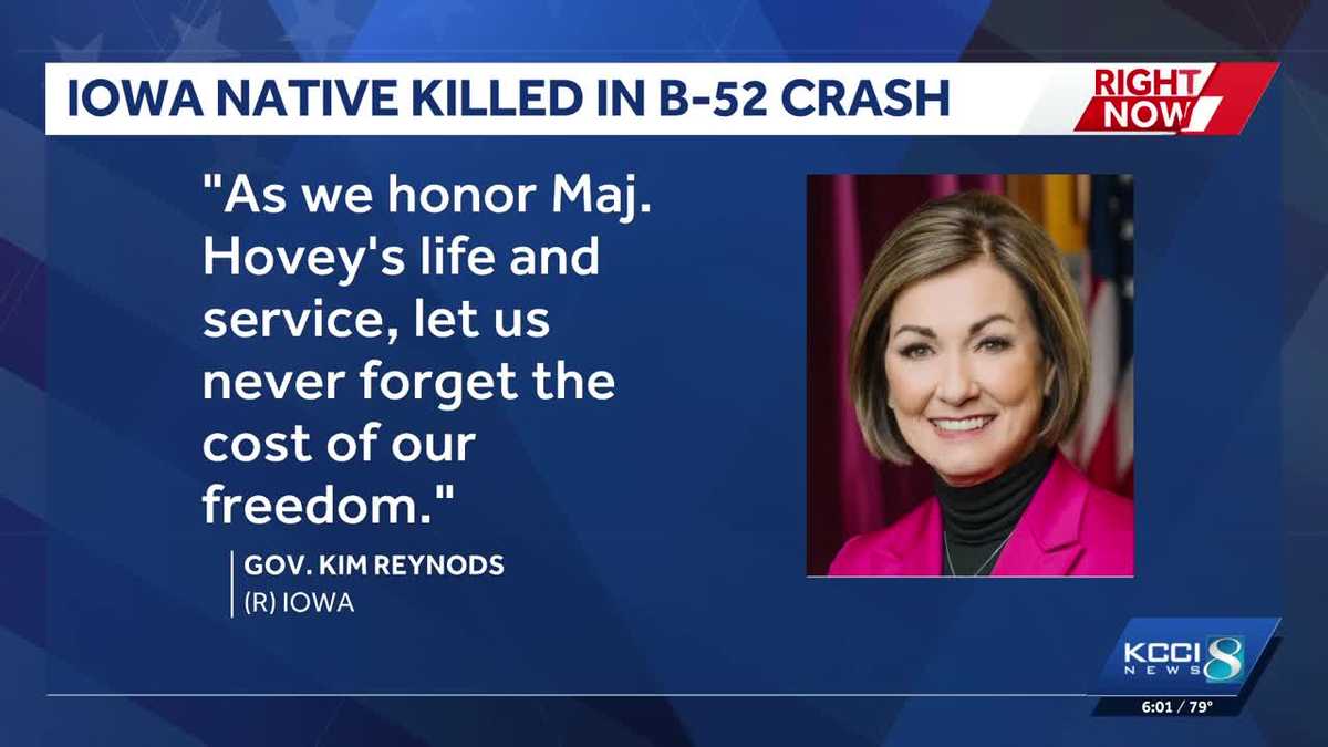 Iowa leaders mourn Maj. Brad Hovey after deadly California B-52 crash