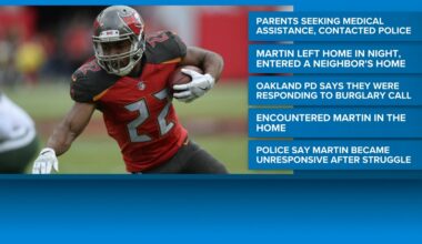 The family of former Buccanneer Doug Martin files a lawsuit against the City of Oakland