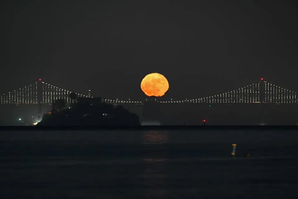 “Blue moon” refers to the second full moon in a single calendar month — a relatively uncommon event. Anadolu via Getty Images