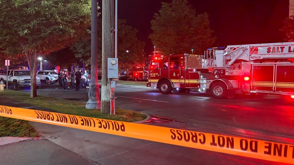 A woman died after she was hit by a car while crossing a road in downtown Salt Lake City on June 5, 2026. (Photo: Heidi Hatch, KUTV)