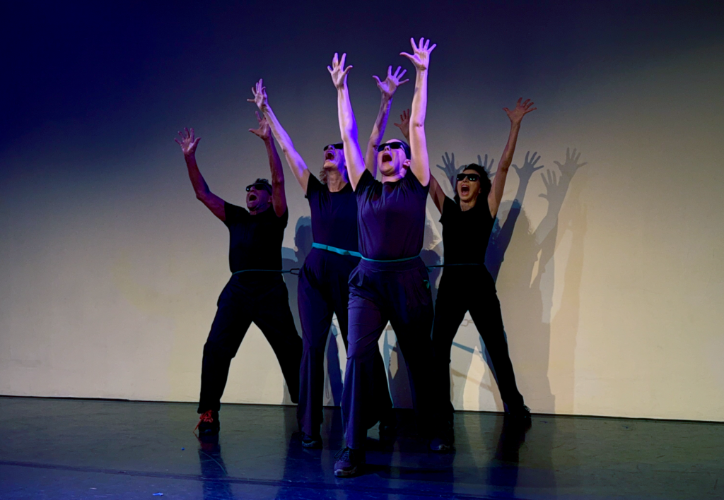 a/o/x - Ann Grimaldo, Jeff Grimaldo, Alessia Patregnani, and Isabel Van Ziji in "Moving still/still moving" - Photo by Patrick Kennelly.