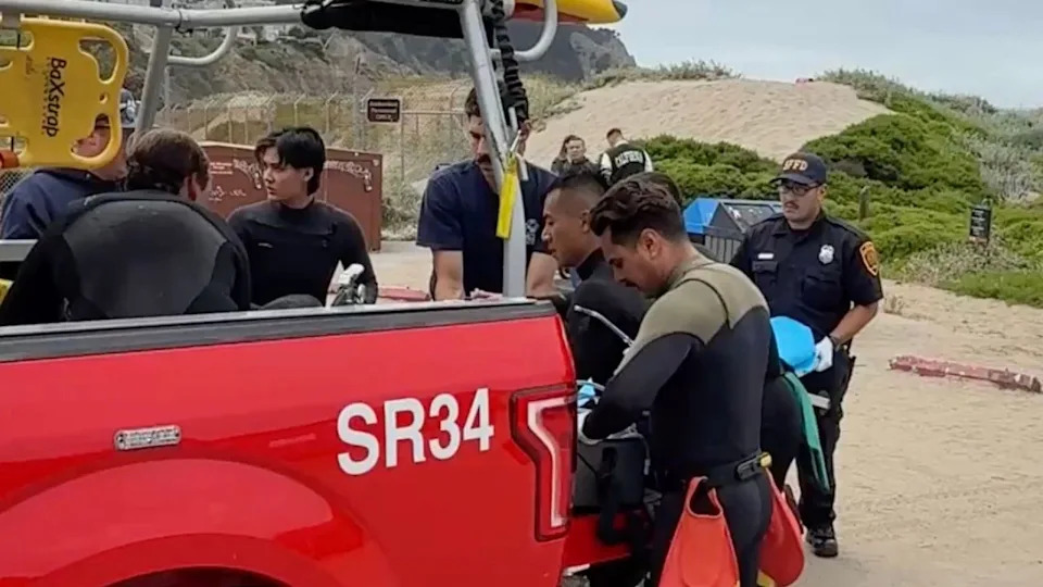 Fisherman pulled out to sea
