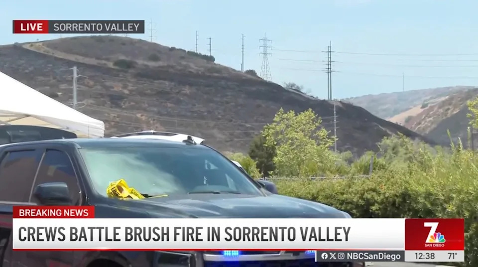 Firefighters are working to battle the fast-moving blaze. NBC 7