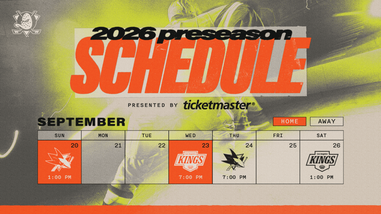 Ducks Announce 2026 Preseason Schedule