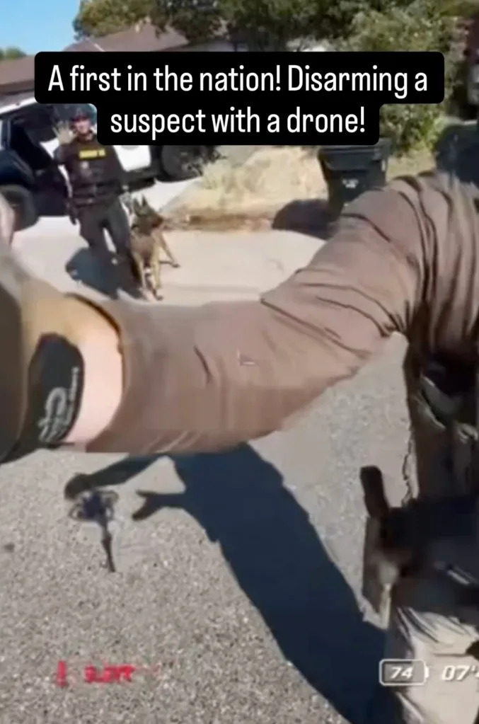The sheriff’s office praised the drone operator’s quick thinking, calling the maneuver “an incredible display of creativity, skill, and precision.” X/@sacsheriff