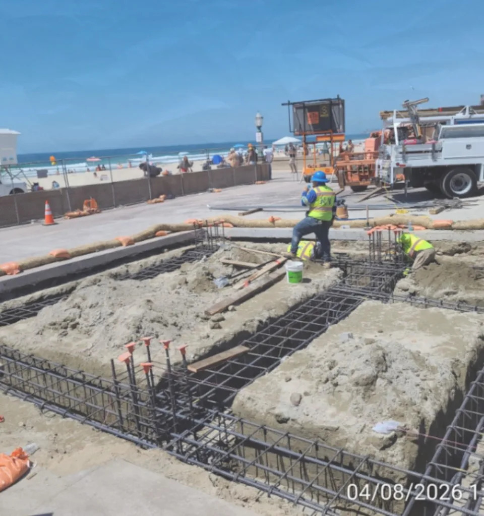 The structure had to be built on sand in a harsh coastal environment, which required additional engineering. Inside San Diego